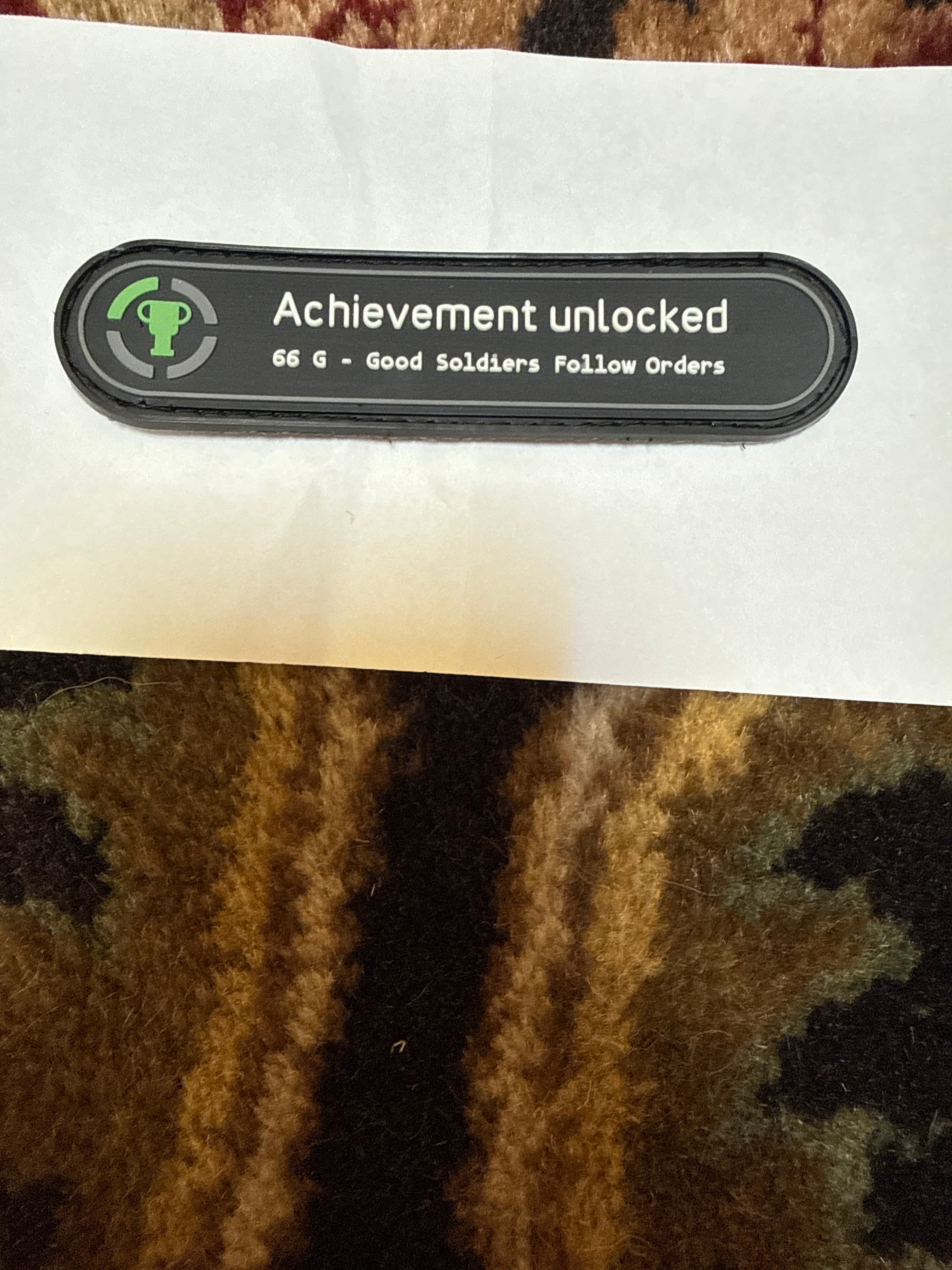 Achievement Patch - Good Soldiers Follow Orders